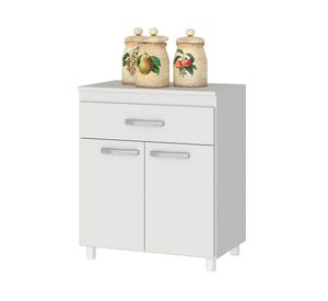 Mueble cocina auxiliar 2 puertas 1 cajón Betty blanco