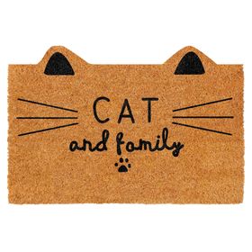 Limpiapiés coco forma Cat 45x75 cm