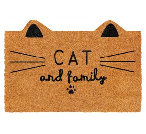 Limpiapiés coco forma Cat 45x75 cm