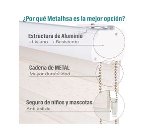 Cortina roller Dúo con cenefa 150x165 cm lino texturado