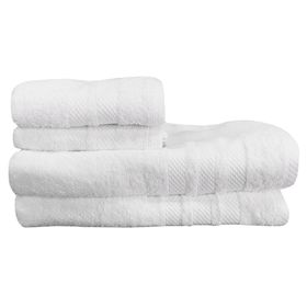 Set 2 toallas mano 45x70 cm + 2 toallas baño 70x130 cm blanco