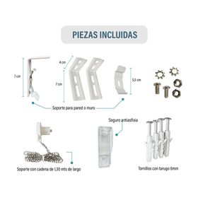 Cortina roller dúo sin cenefa 90x250 cm blanco