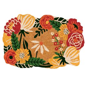 Limpiapiés coco Flores 45x75 cm