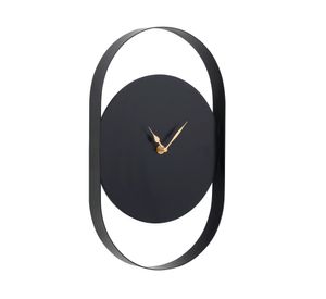 Reloj metal 40x25 cm negro
