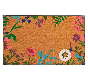 Limpiapiés Borde metal Flores 50x85 cm