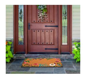 Limpiapiés Borde metal Flores 50x85 cm