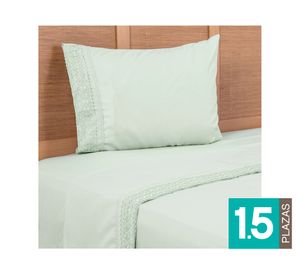 Juego sábanas 1.5 plazas microfibra verde