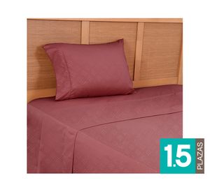 Juego sábanas 1.5 plazas microfibra Mimosa rojo