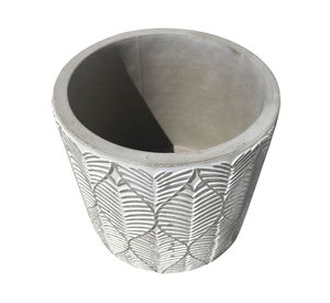 Macetero Hoja textura cemento 13.5x13 cm