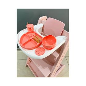 Set alimentación silicona rosado 6 piezas