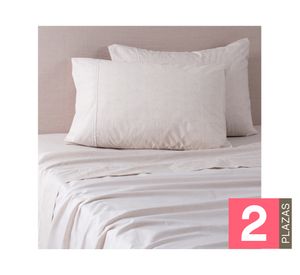 Juego sábanas 2 plazas 180 hilos Refined beige