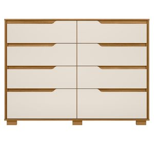Cómoda Georgia café/off White 8 cajones
