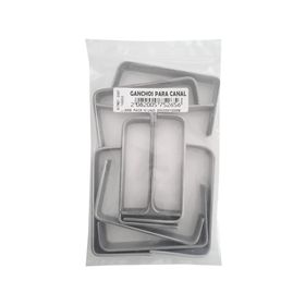Gancho para canal 20x220x120 mm gris 10 un.