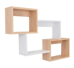 Repisa Alfa blanco/café 3 repisas