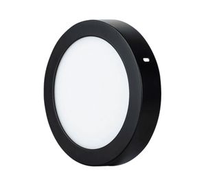 Panel Led redondo sobrepuesto 6W 1L luz fría negro