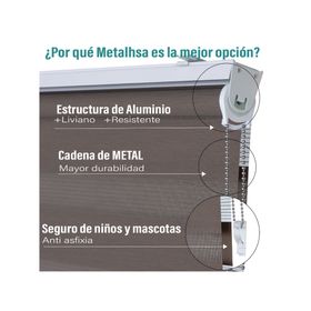 Cortina roller dúo sin cenefa 200x250 cm tostado