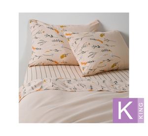 Juego de sábanas king 200H Floresta diseño