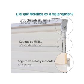 Cortina roller dúo sin cenefa 90x250 cm beige