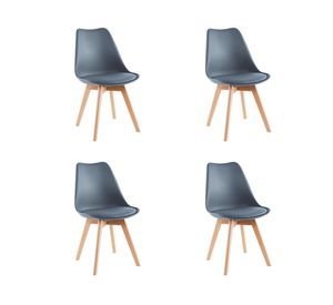 Pack 4 sillas comedor Amster gris 50x81x45 cm