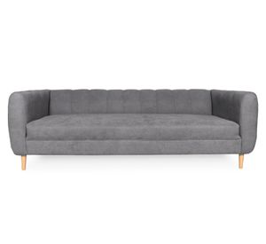 Sofá 3 cuerpos Lynette chenille gris