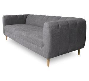Sofá 3 cuerpos Lynette chenille gris