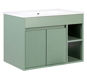 Mueble vanitorio Lille 71x46.5 cm sage green texturado + cubierta
