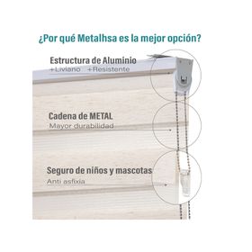 Cortina roller Dúo sin cenefa 180x165 cm lino texturado