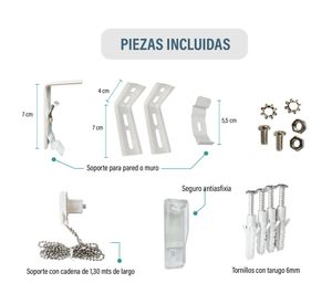 Cortina roller dúo sin cenefa 180x165 cm blanco