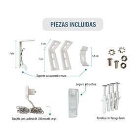 Cortina roller dúo sin cenefa 150x165 cm blanco