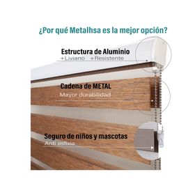 Cortina roller Dúo con cenefa 90x250 cm tabaco