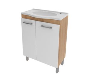 Mueble vanitorio 2 puertas 1 cajón con lavamanos BN-3650 almendra/blanco