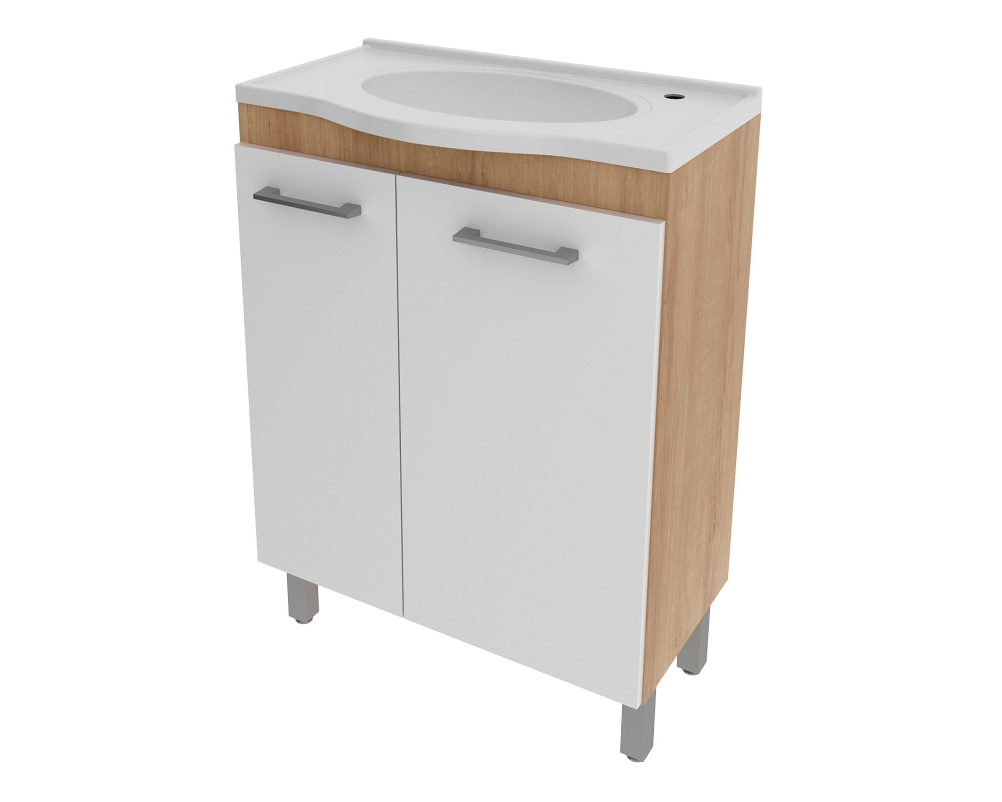 Mueble vanitorio 2 puertas 1 cajón con lavamanos BN-3650 almendra/blanco