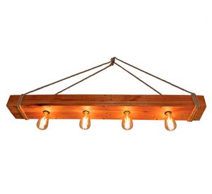 Lámpara colgante Madera Robusta 4W E27 4 luces