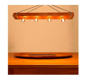 Lámpara colgante Madera Robusta 4W E27 4 luces