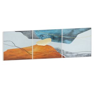 Cuadro oleo Tríptico colores 40x120 cm