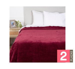 Frazada PopCorn burdeo 2 plazas