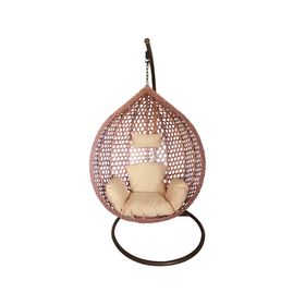 Silla colgante exterior Hawái M caramelo + cojín marfil