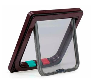 Puerta para mascotas 28x25 cm café