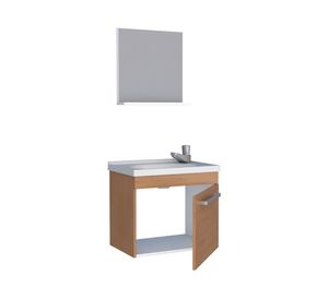 Mueble base vanitorio aéreo con espejo Ágata 42x47x32 cm café