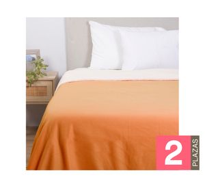 Frazada polar/sherpa lisa naranjo 2 plazas