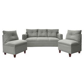 Juego de living 5 cuerpos Mateo chenille PM gris