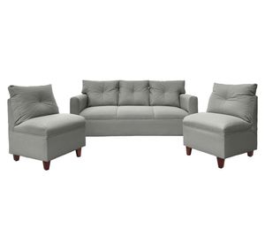 Juego de living 5 cuerpos Mateo chenille PM gris