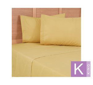 Juego de sábanas king 144 hilo Lisa mostaza