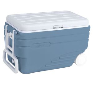 Nevera rígida con ruedas azul 47 lt