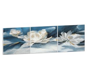 Cuadro oleo Tríptico floral 40x120 cm