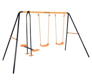 Columpio doble y balancín 180x320x156 cm