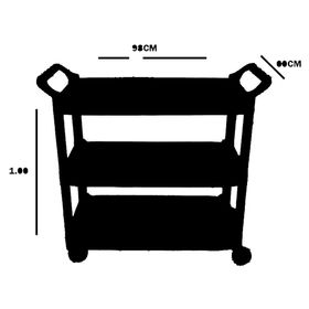 Carro organizador multiusos 3 niveles gris