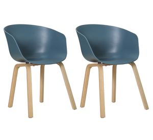 Pack 2 sillas de comedor Porto azul 75x43x44 cm