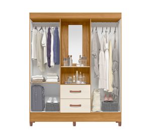 Combo 2 clóset 8 puertas 4 cajones Castro café