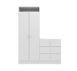 Clóset 2 puertas + Cómoda 3 cajones Pimpolho blanco